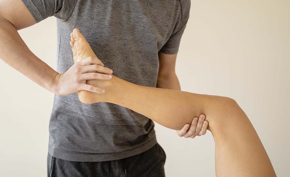 Physiotherapist on a session with a patient