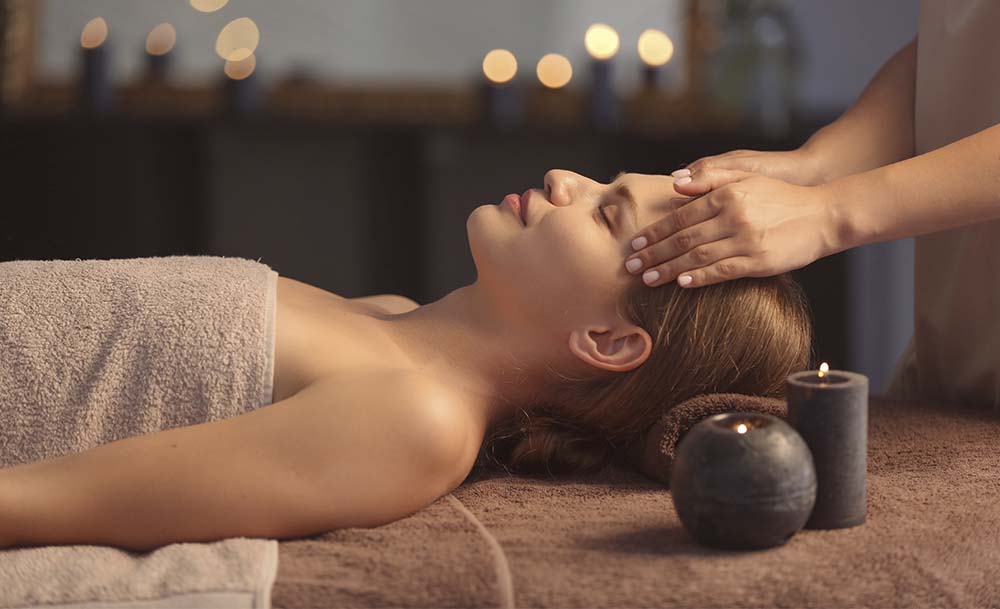 Customer relaxing at a spa center